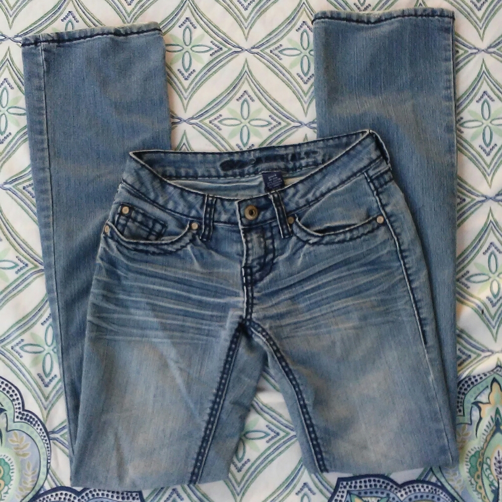 Blue Asphalt Jeans boot cut stretch distressed